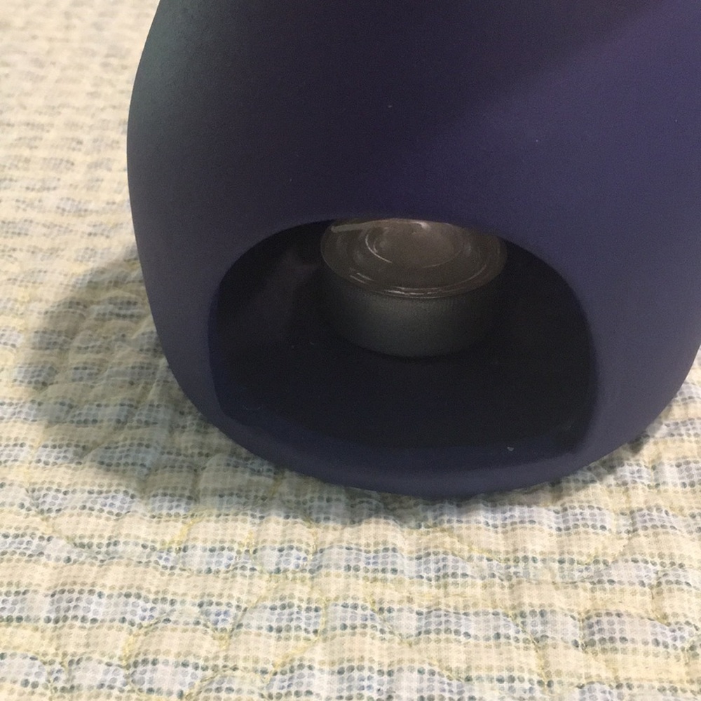 Oil and Candle Burner Navy Blue 5-Piece Set NEW Star & Moon Cut-Out Design NICE - Picture 4 of 11